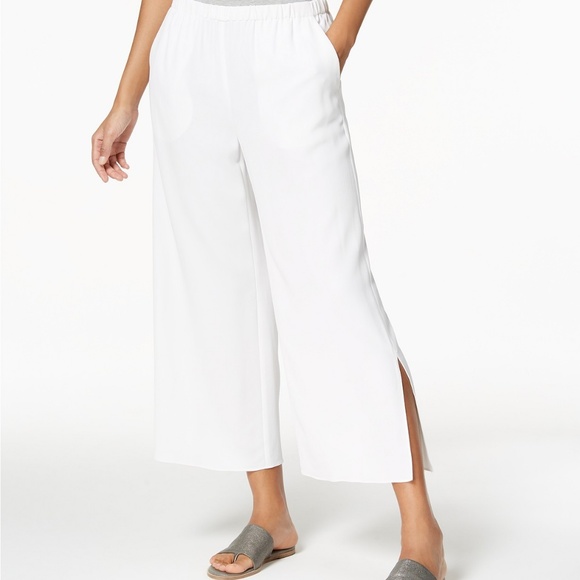 Eileen Fisher Pants - NWT! Eileen Fisher Crepe Wide-Leg Ankle Pant White